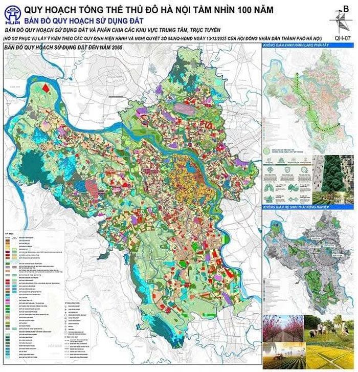 Bản đồ quy hoạch tổng thể Thủ đô Hà Nội tầm nhìn 100 năm.
