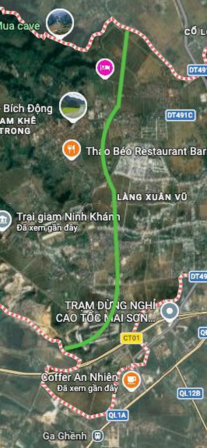 Hình ảnh thực địa trên Google vệ tinh.
