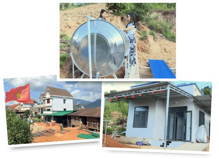 Nhiều hộ đồng bào DTTS xã Di Linh được hỗ trợ xây dựng nhà ở, bồn chứa nước từ chương trình MTQG Phát triển kinh tế - xã hội vùng DTTS và miền núi