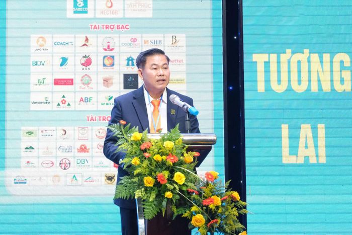 Ông Nguyễn Hữu Thành, Chủ tịch Hiệp hội Doanh nghiệp tỉnh Lâm Đồng nhiệm kỳ 2026 - 2031 phát biểu tại đại hội