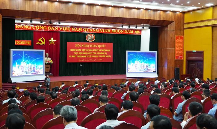 Quang cảnh hội nghị tại điểm cầu Tỉnh ủy Quảng Trị - Ảnh: X.P