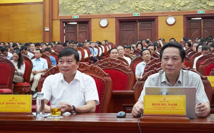 Các đại biểu tham dự hội nghị tại điểm cầu tỉnh Quảng Trị - Ảnh: X.P