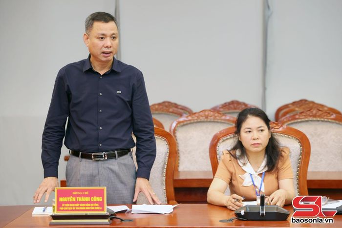 Đồng chí Nguyễn Thành Công, Phó Chủ tịch UBND tỉnh phát biểu tại cuộc làm việc.
