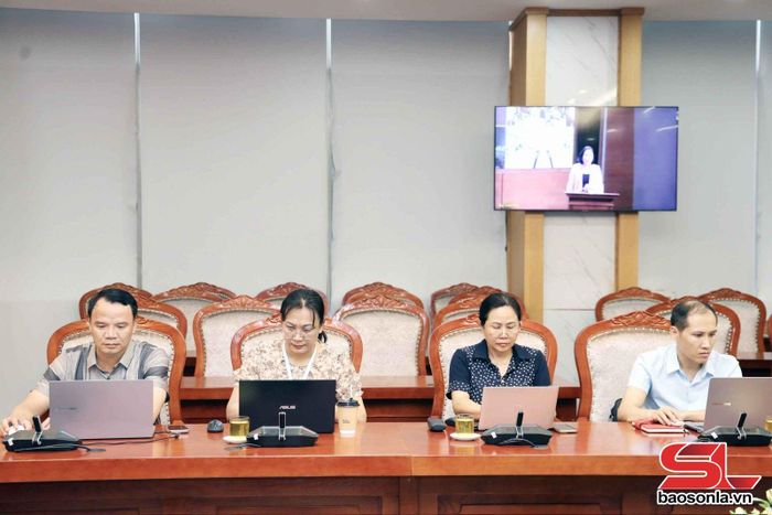 Các đại biểu dự hội nghị tập huấn tại điểm cầu tỉnh Sơn La.