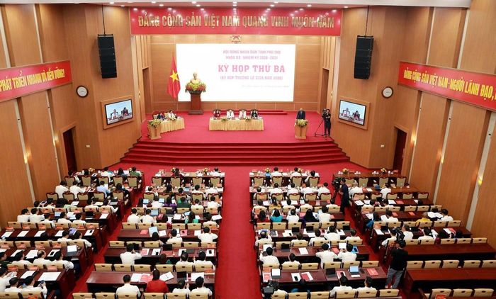 Toàn cảnh Kỳ họp thứ Ba, HĐND tỉnh Phú Thọ khóa XX. Ảnh: H.Dương