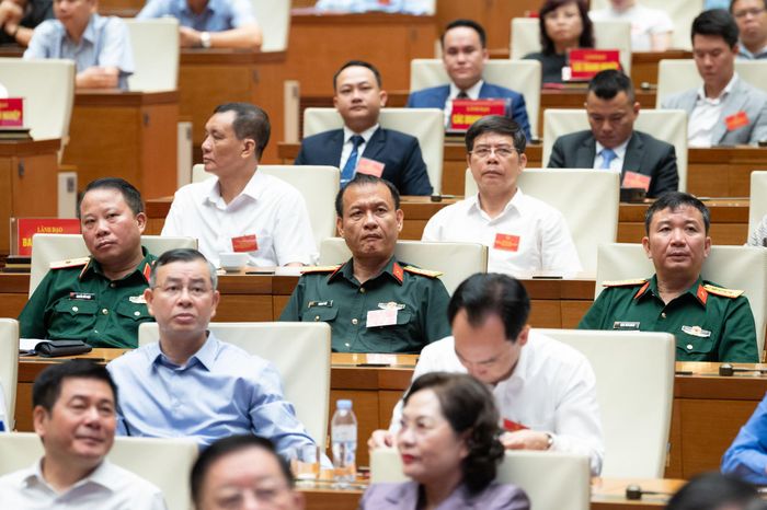 Các đại biểu tham dự hội nghị tại điểm cầu Hội trường Diên Hồng, Nhà Quốc hội. Ảnh: Phạm Thắng