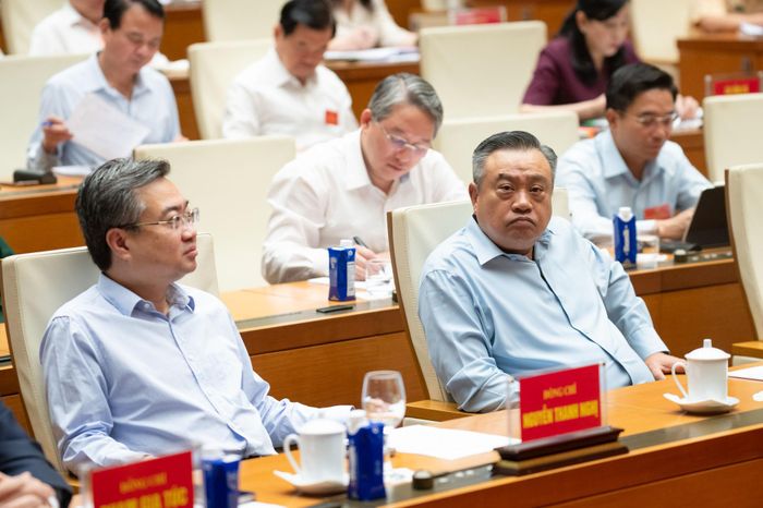 Các đại biểu tham dự hội nghị tại điểm cầu Hội trường Diên Hồng, Nhà Quốc hội. Ảnh: Phạm Thắng
