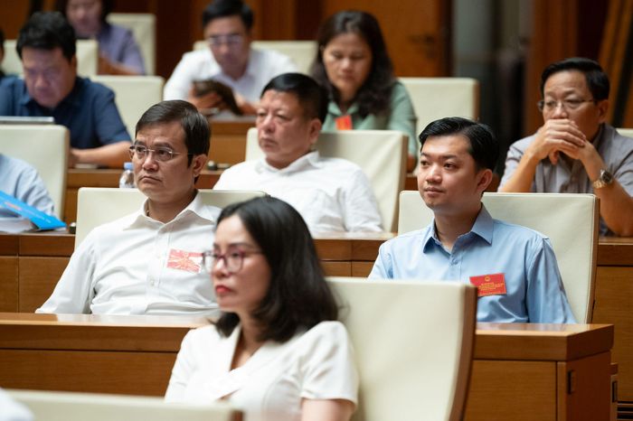 Các đại biểu tham dự hội nghị tại điểm cầu Hội trường Diên Hồng, Nhà Quốc hội. Ảnh: Phạm Thắng