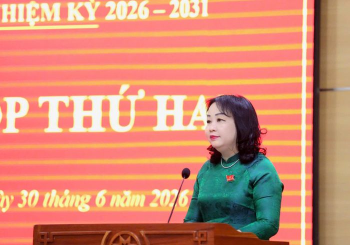 Phó Bí thư Thường trực Tỉnh ủy, Chủ tịch HĐND tỉnh Cao Thị Hòa An phát biểu khai mạc Kỳ họp thứ Hai, HĐND tỉnh Đắk Lắk khóa XI