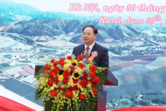 Bí thư Tỉnh ủy Lai Châu Lê Minh Ngân phát biểu tại hội nghị. Ảnh: An Nhiên