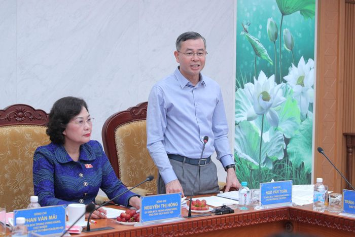 Bộ trưởng Bộ Tài chính Ngô Văn Tuấn phát biểu