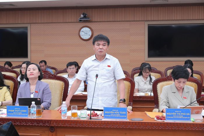 Phó Chủ nhiệm Ủy ban Kinh tế và Tài chính Nguyễn Hữu Toàn phát biểu