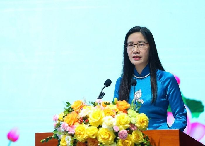 Tân Tổng Giám đốc NHCSXH Nguyễn Thị Hằng phát biểu nhận nhiệm vụ
