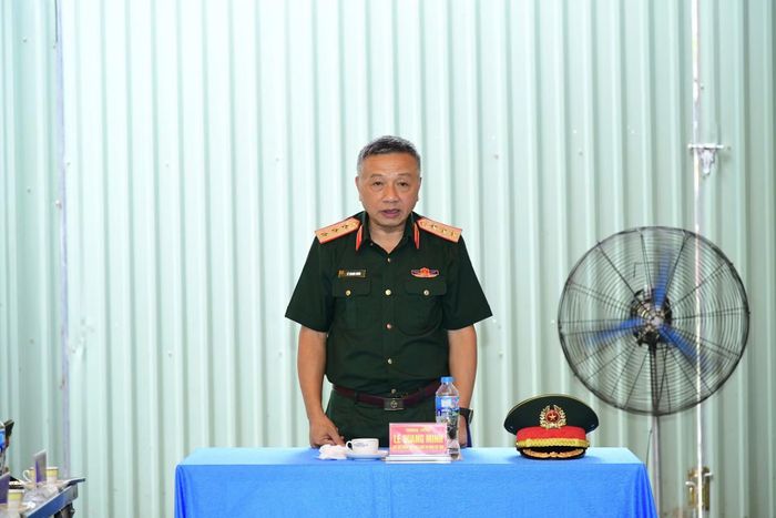 Thượng tướng Lê Quang Minh, Phó Chủ nhiệm Tổng cục Chính trị, Ủy viên Ban Chỉ đạo quốc gia về tìm kiếm, quy tập và xác định danh tính hài cốt liệt sĩ (Ban Chỉ đạo quốc gia) phát biểu tại buổi làm việc.