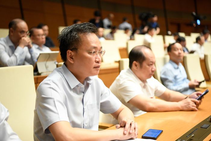 Bí thư Đảng ủy, Tổng Kiểm toán nhà nước Nguyễn Hữu Nghĩa dự Hội nghị tại Nhà Quốc hội. Ảnh: Như Ý