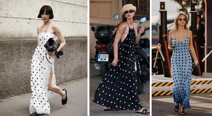 Kiểu váy họa tiết chấm bi dung hòa giữa vẻ cổ điển và sự trẻ trung
