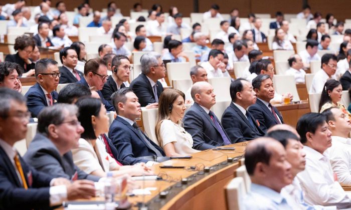 Đại diện các doanh nghiệp có vốn đầu tư nước ngoài tham dự hội nghị.