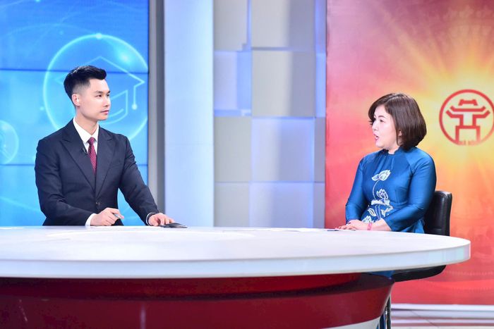 Bà Lê Thị Bích Thảo, Phó Trưởng phòng Văn hóa - Xã hội xã Sơn Đồng, thành phố Hà Nội, trao đổi tại Chương trình. Ảnh: Phan Anh