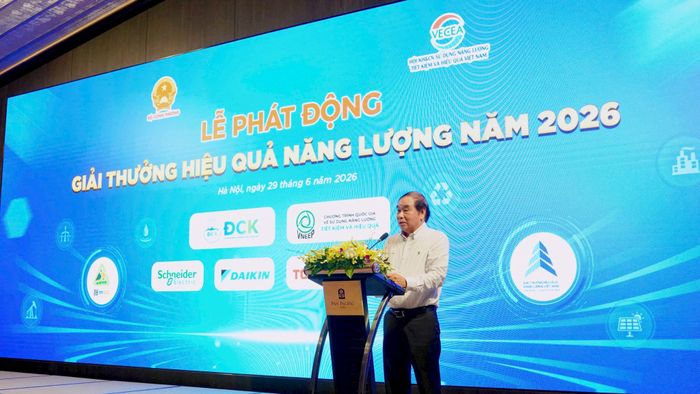 Ông Nguyễn Đình Hiệp, Chủ tịch Hội khoa học và Công nghệ sử dụng năng lượng tiết kiệm và hiệu quả Việt Nam chia sẻ. Ảnh: Khắc Kiên