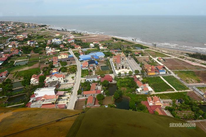 Vùng cửa biển Ninh Cơ nhìn từ trên cao.