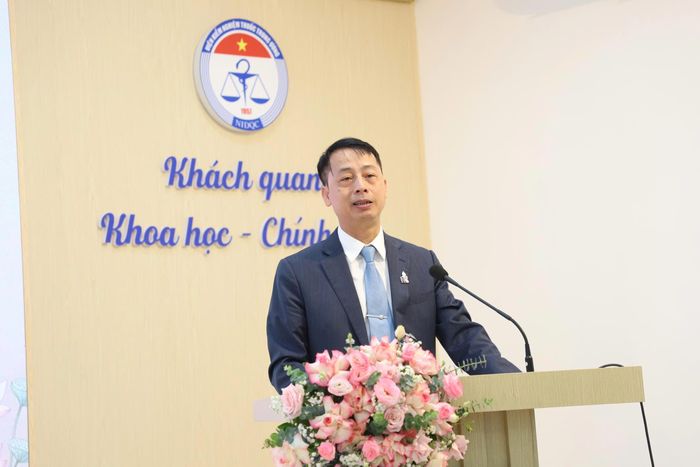 PGS.TS. Đoàn Cao Sơn, Viện trưởng Viện Kiểm nghiệm thuốc Trung ương phát biểu.ác