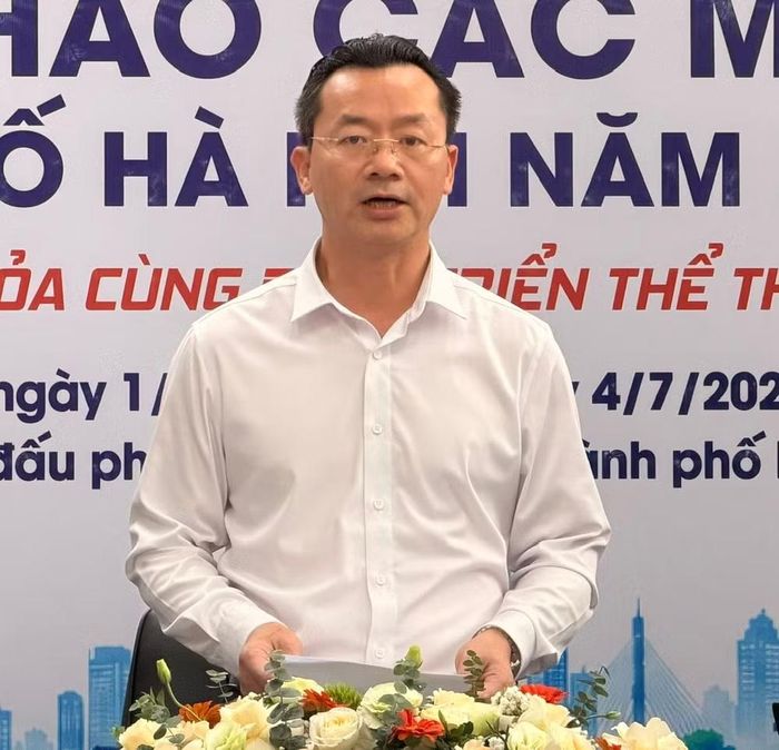 Đồng chí Phạm Xuân Tài, Phó Giám đốc Sở Văn hóa và Thể thao Hà Nội phát biểu về sự kiện.