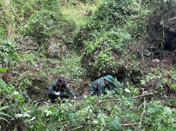 Đội Tìm kiếm, quy tập hài cốt liệt sĩ, Bộ Chỉ huy quân sự tỉnh Tuyên Quang tìm kiếm hài cốt liệt sĩ tại xã Thanh Thủy, tỉnh Tuyên Quang. Ảnh nhân vật cung cấp