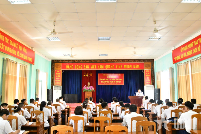  Quang cảnh hội nghị tổng kết đợt cao điểm tấn công, trấn áp tội phạm về ma túy. 