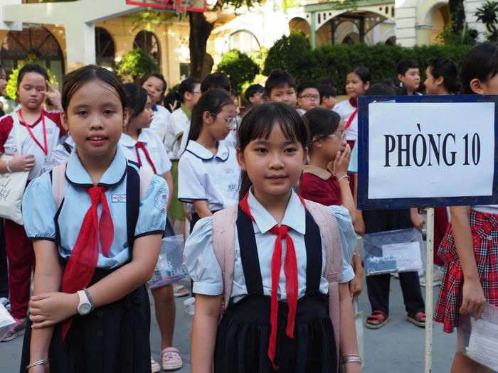  Thí sinh mang tâm lý thoải mái trước giờ khảo sát. Ảnh: THU TÂM 