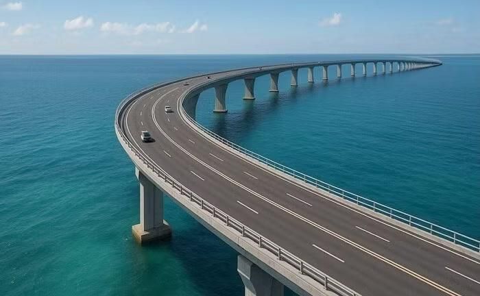 Mô phỏng đường vượt biển Cần Giờ - Vũng Tàu. Ảnh: Vingroup.