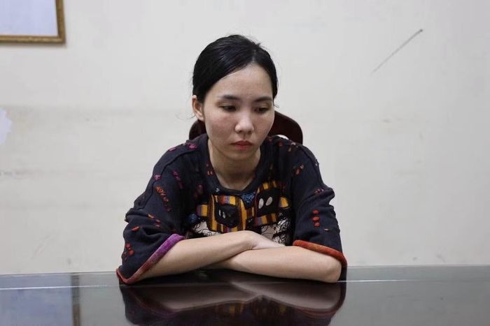 Phạm Thị Thảo tại cơ quan công an.