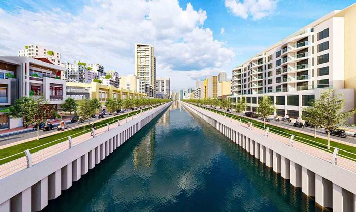 Phối cảnh tuyến rạch chính Xuyên Tâm khi được cải tạo.