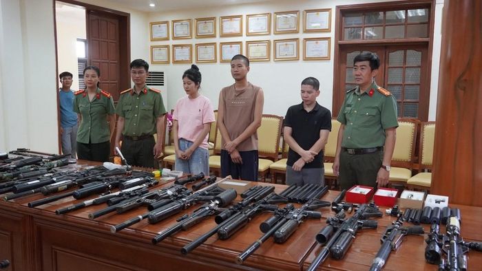 Các đối tượng Đào Thị Lan Anh, Đào Huy Đức và Lại Văn Hưng. Ảnh: Công an Quảng Trị