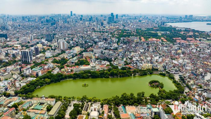 Phường Hoàn Kiếm nhìn từ trên cao. Ảnh: Hoàng Hà