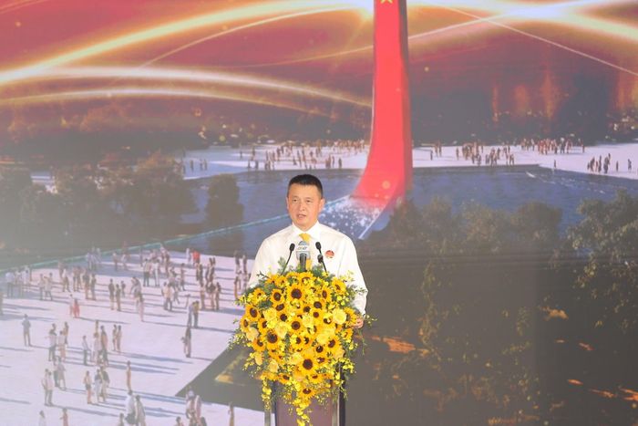 Ông Đặng Minh Trường - Thành viên Hội đồng Sáng lập, Chủ tịch HĐQT Sun Group phát biểu tại buổi lễ. Ảnh: HG