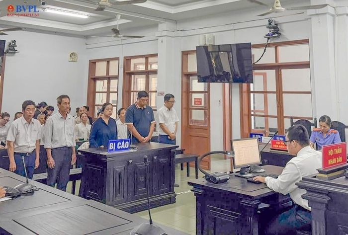 Các bị cáo tại phiên tòa.
