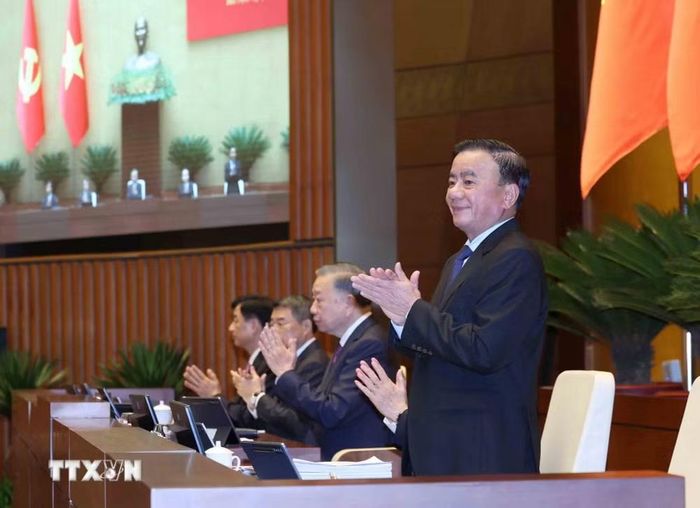 Đồng chí Trần Cẩm Tú, Ủy viên Bộ Chính trị, Thường trực Ban Bí thư đồng chủ trì hội nghị. (Ảnh: Phương Hoa/TTXVN)