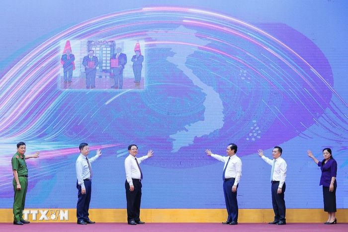 Lễ công bố Hệ thống truy xuất nguồn gốc nông sản. (Ảnh: Lê Đông/TTXVN)