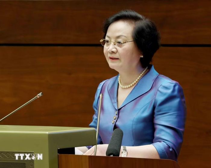 Phó Thủ tướng Chính phủ Phạm Thị Thanh Trà, trình bày tham luận tại hội nghị. (Ảnh: Phương Hoa/TTXVN)