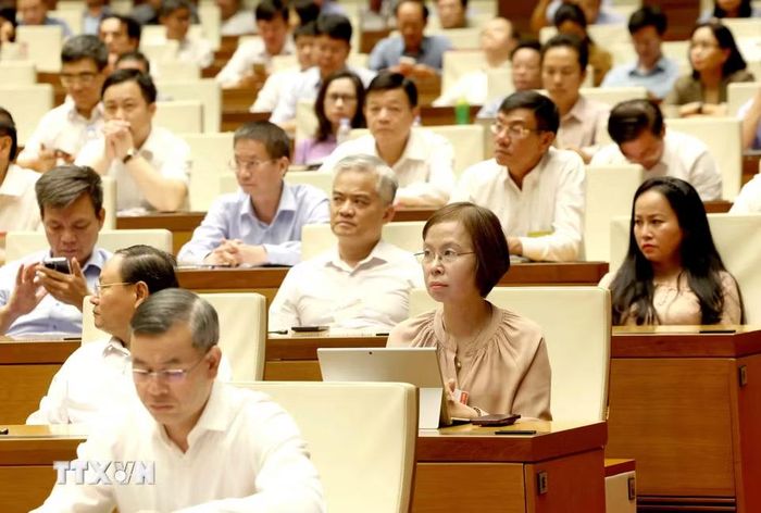 Đại biểu tham dự hội nghị tại Hội trường Diên Hồng, Nhà Quốc hội (Hà Nội). (Ảnh: Phương Hoa/TTXVN)