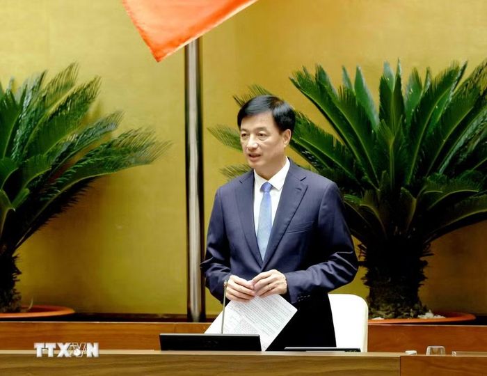 Đồng chí Nguyễn Duy Ngọc, Ủy viên Bộ Chính trị, Bí thư Trung ương Đảng, Trưởng Ban Tổ chức Trung ương, Phó Trưởng ban Thường trực Ban Chỉ đạo điều hành phần tham luận tại hội nghị. (Ảnh: Phương Hoa/TTXVN)