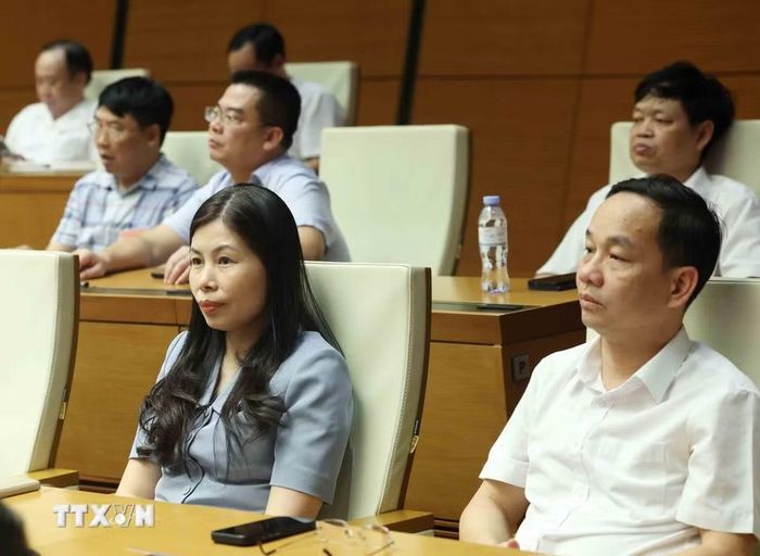 Đại biểu tham dự hội nghị tại Hội trường Diên Hồng, Nhà Quốc hội (Hà Nội). (Ảnh: Phương Hoa/TTXVN)