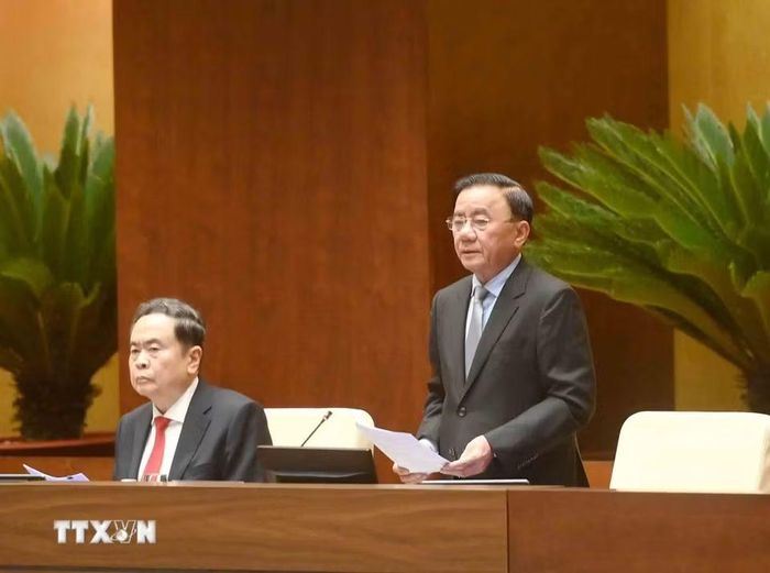 Đồng chí Trần Cẩm Tú, Ủy viên Bộ Chính trị, Thường trực Ban Bí thư điều hành hội nghị. (Ảnh: Phương Hoa/TTXVN)