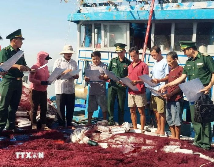 Bộ đội biên phòng thành phố Đà Nẵng phối hợp với các cơ quan có liên quan, tổ chức hàng trăm đợt tuần tra, kiểm soát trên biển và ven bờ. (Ảnh: Đoàn Hữu Trung/TTXVN)