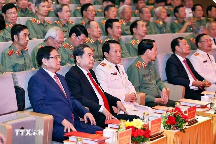 Chủ tịch Quốc hội Trần Thanh Mẫn và đại biểu dự Lễ kỷ niệm. (Ảnh: Doãn Tấn/TTXVN)
