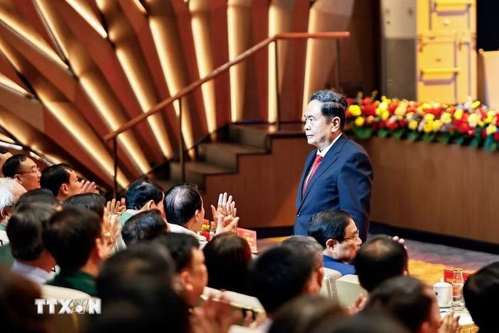 Chủ tịch Quốc hội Trần Thanh Mẫn dự Lễ kỷ niệm. (Ảnh: Doãn Tấn/TTXVN)