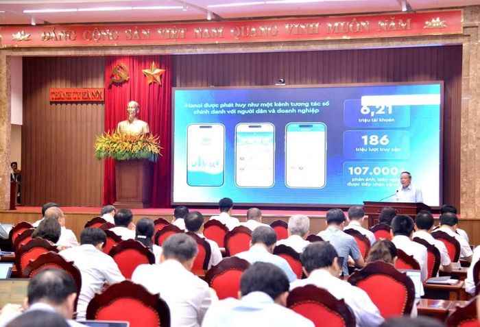 Toàn cảnh Hội nghị tại điểm cầu Thành ủy Hà Nội. (Ảnh: Viết Thành/HNM)