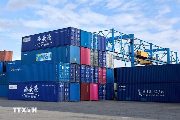 Cảng hàng hóa ở Duisburg, Đức. (Nguồn: THX/TTXVN)