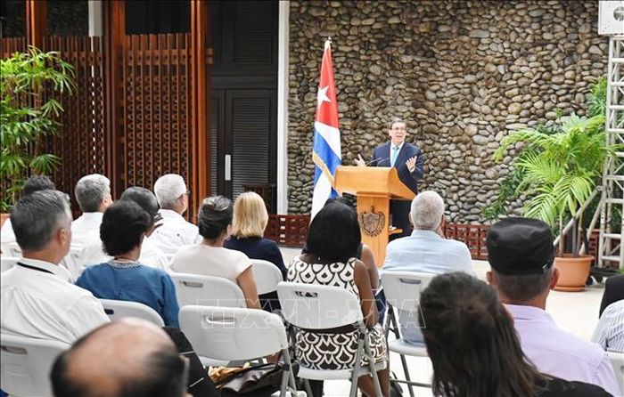 Toàn cảnh cuộc họp báo. Ảnh: Việt Hùng/PV TTXVN tại Cuba