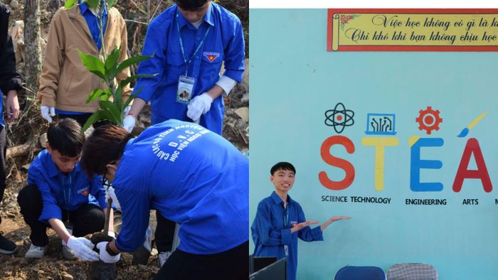 Ngoài giờ đi học, làm thêm, Thanh Bình còn tham gia tích cực các hoạt động tình nguyện của trường.